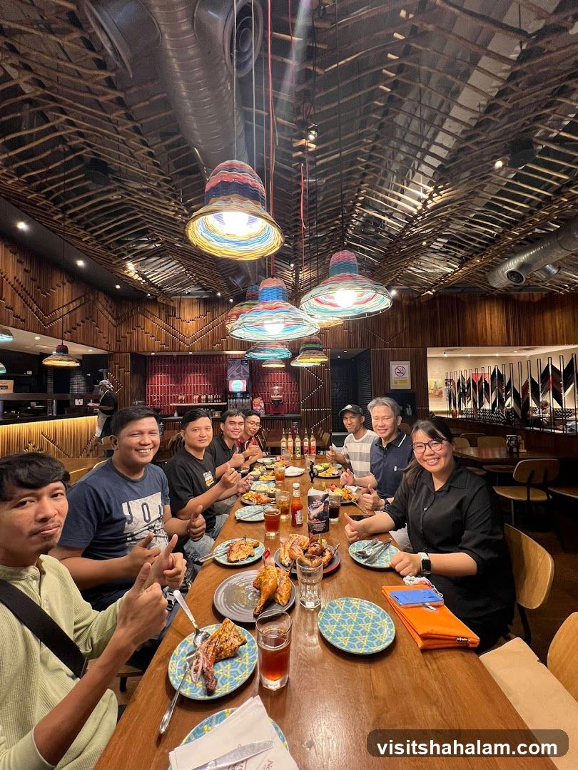 Group enjoying a meal at a restaurant