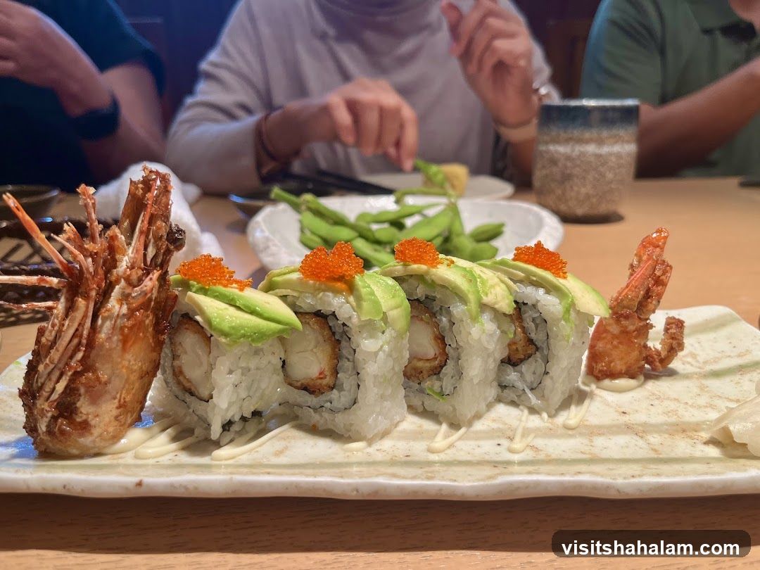 Sushi Platter with Shrimp and Edamame