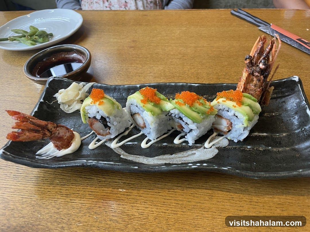 Sushi Roll with Shrimp and Avocado