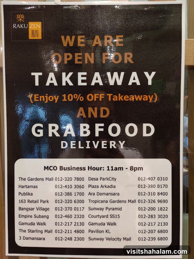 Raku Zen Takeaway and Grabfood Delivery