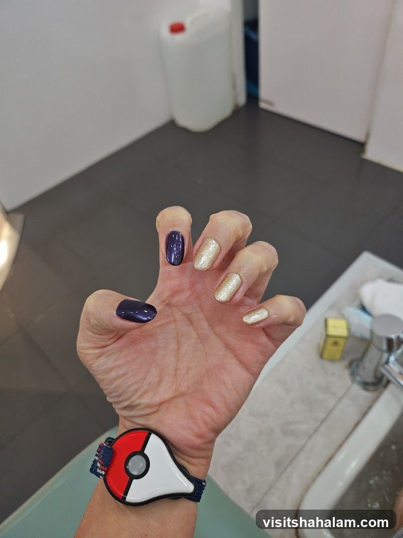 Hand with manicured nails