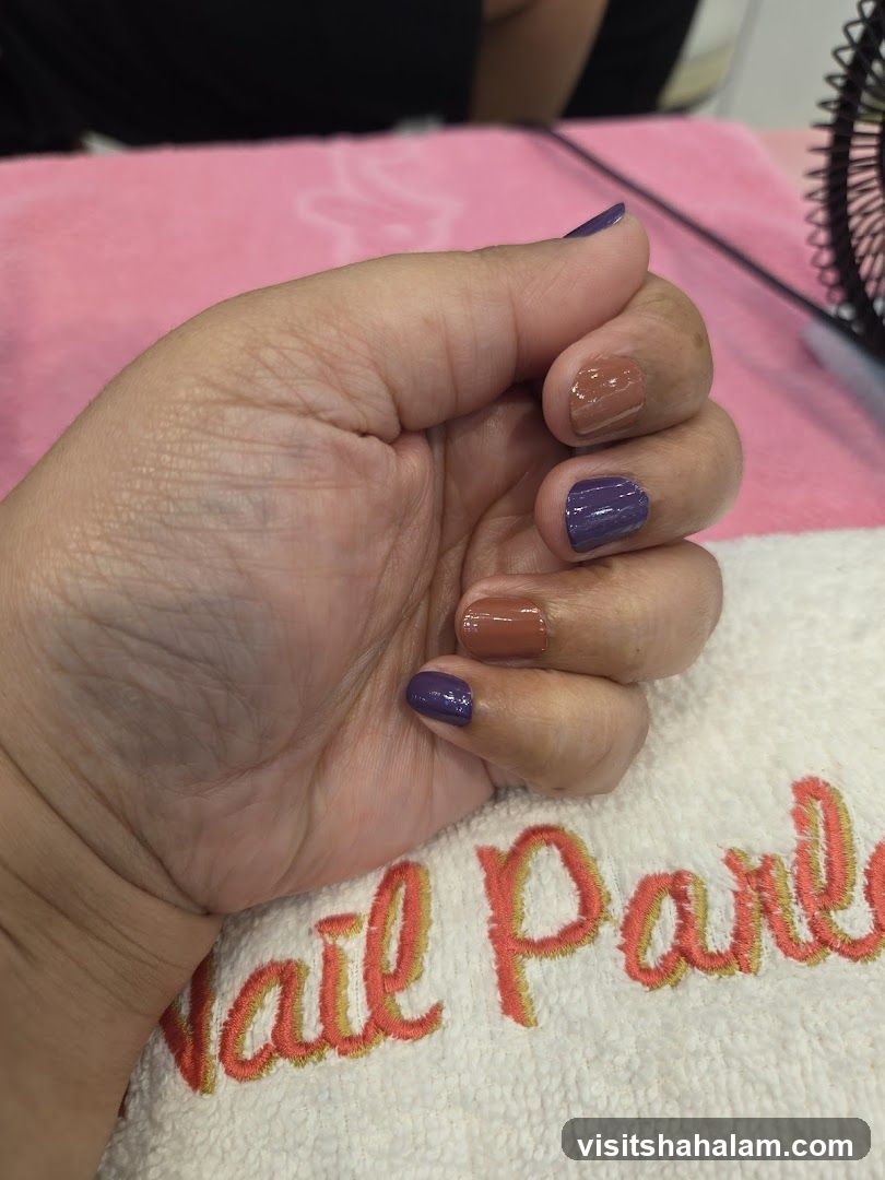 Manicured Hand with Two-Toned Polish