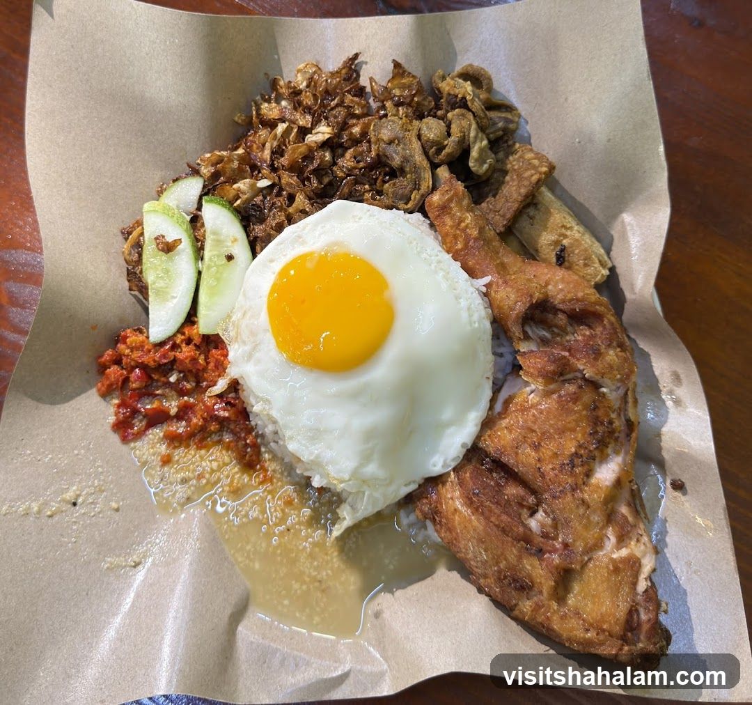 Nasi Lemak with Fried Chicken