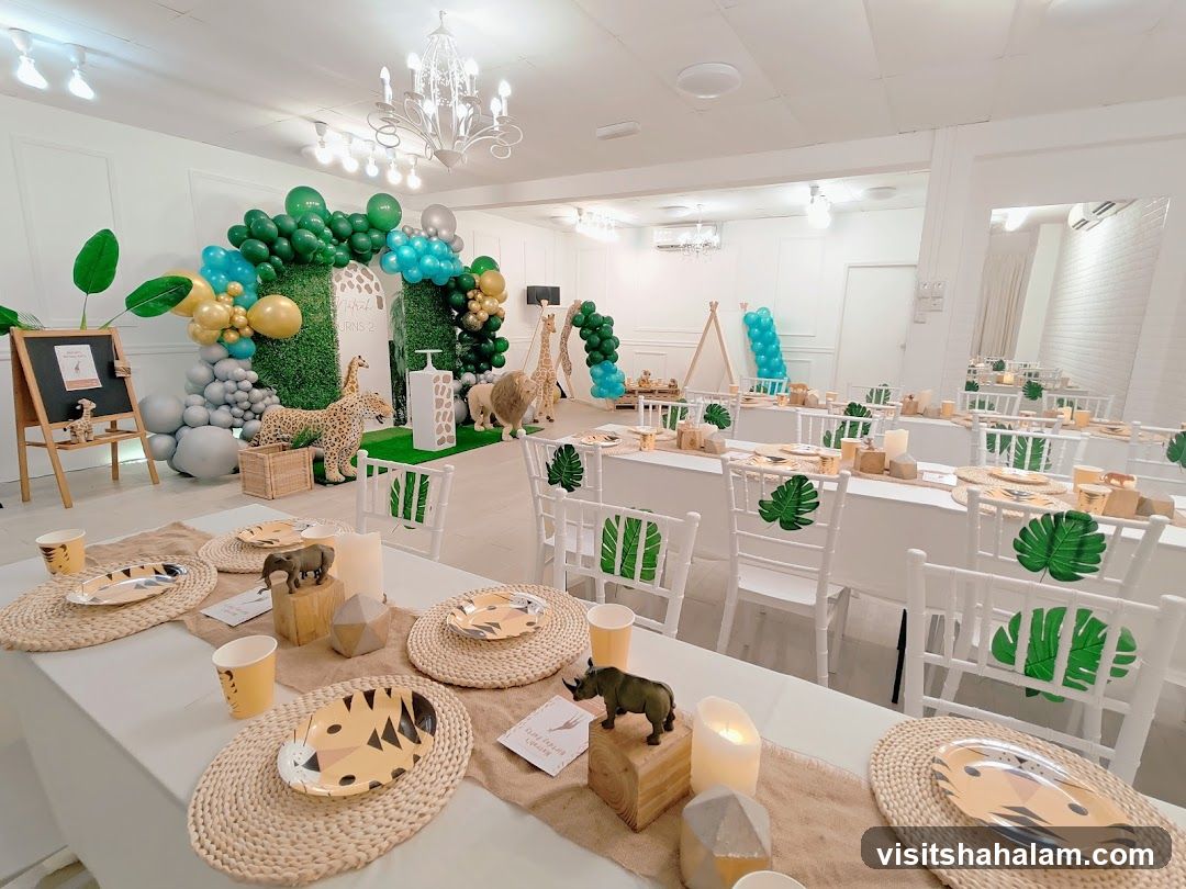 Jungle-themed Birthday Party Setup