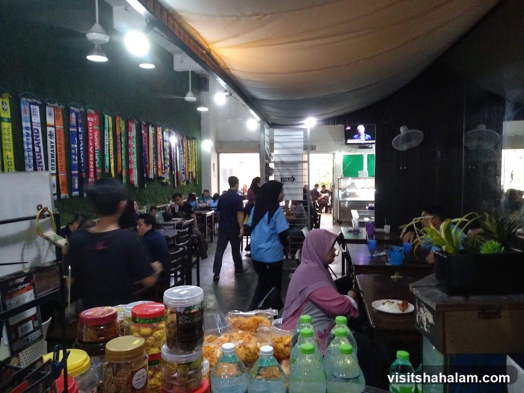 Restaurant Interior with Soccer Scarves