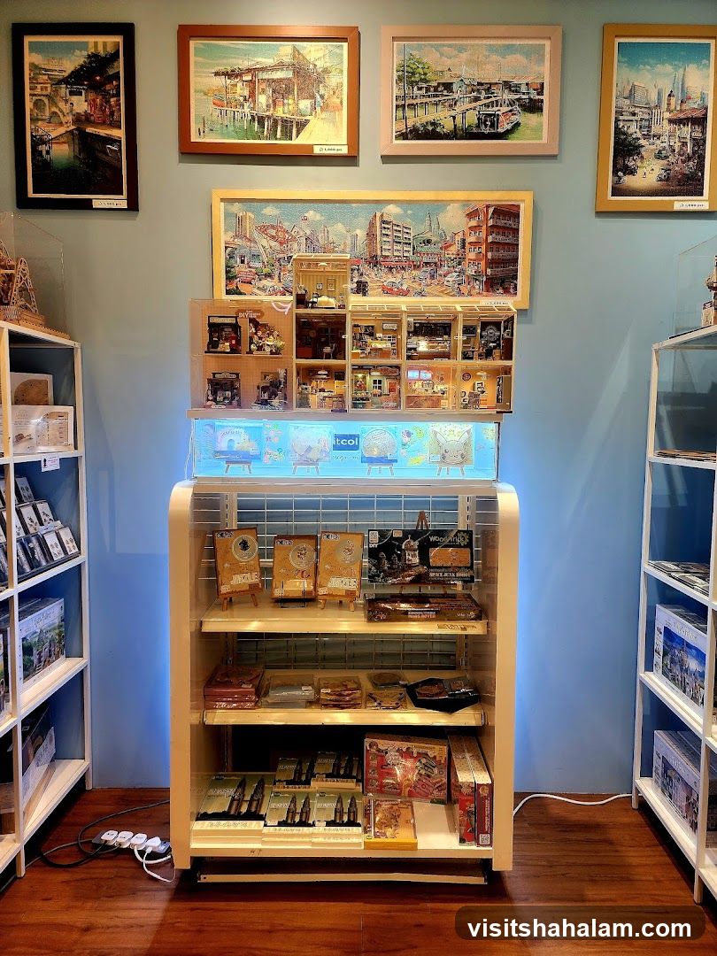 Store Display with Puzzles and Miniatures