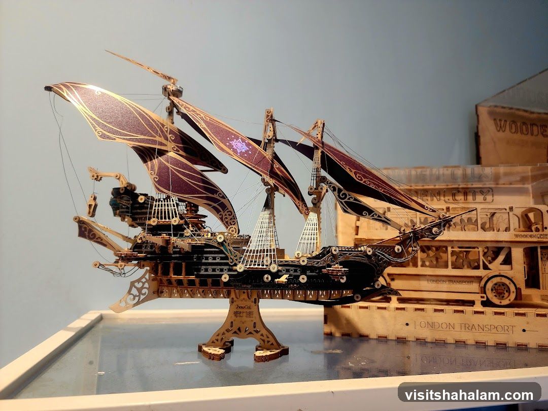 Wooden Model Ship and Bus
