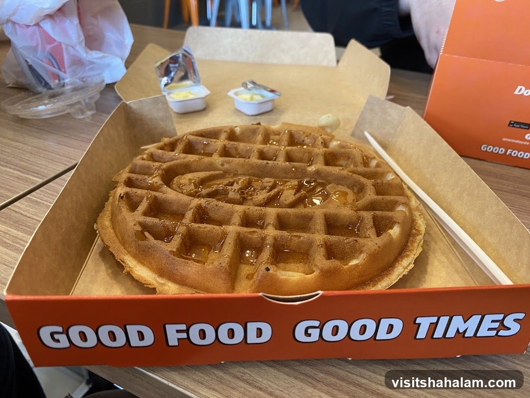 Waffle with Syrup and Butter