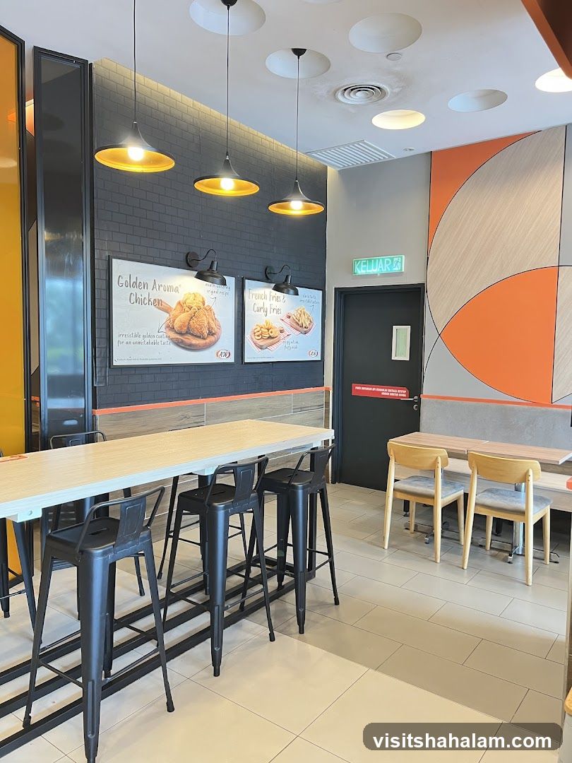 Restaurant Interior with Seating and Menu Boards