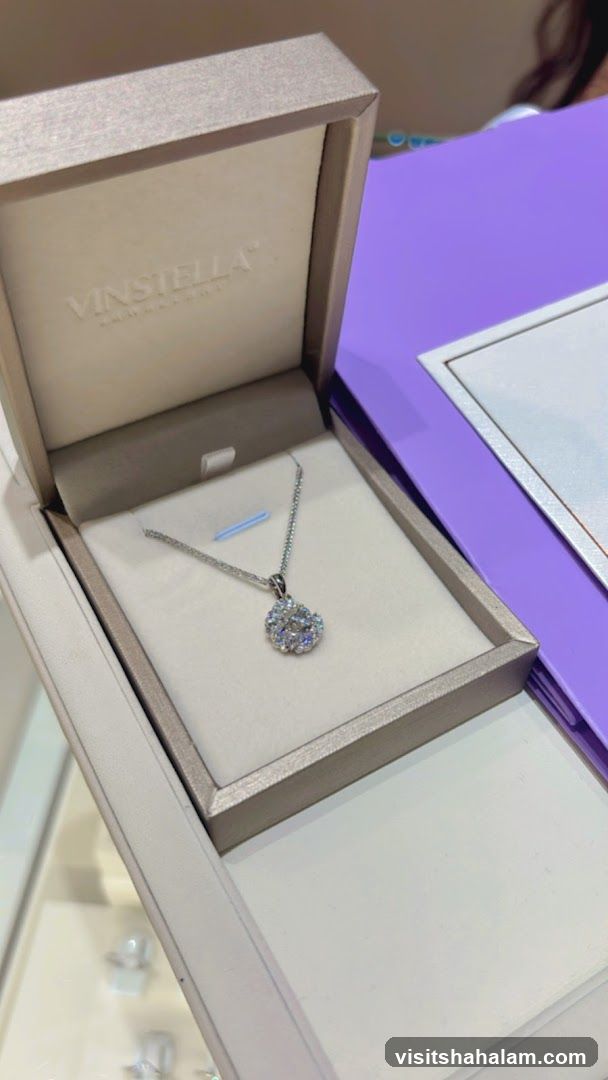 Diamond necklace in a jewelry box