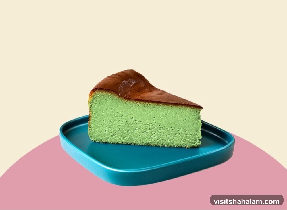 Matcha Burnt Cheesecake Slice