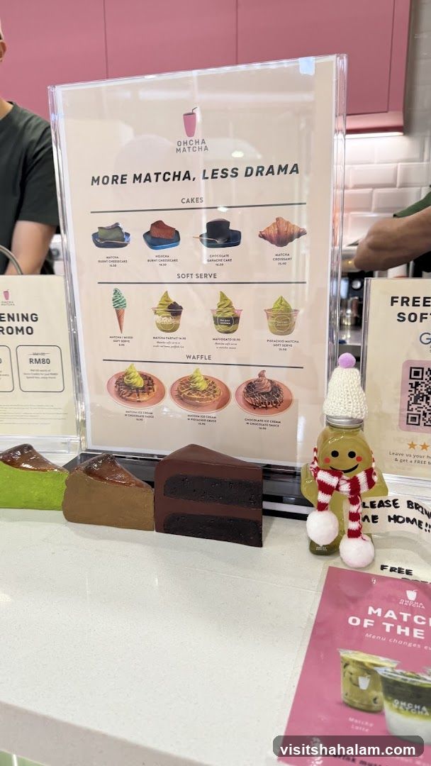 Matcha Menu and Desserts