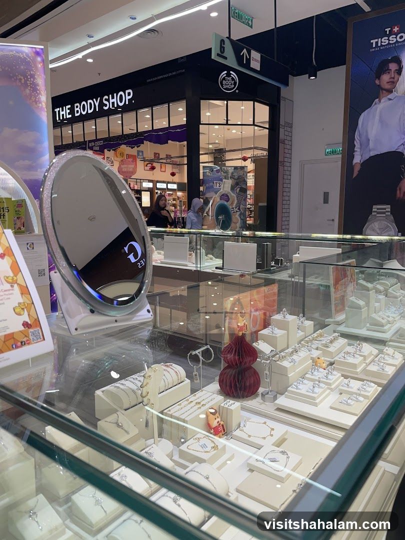 Jewelry Display and The Body Shop Entrance