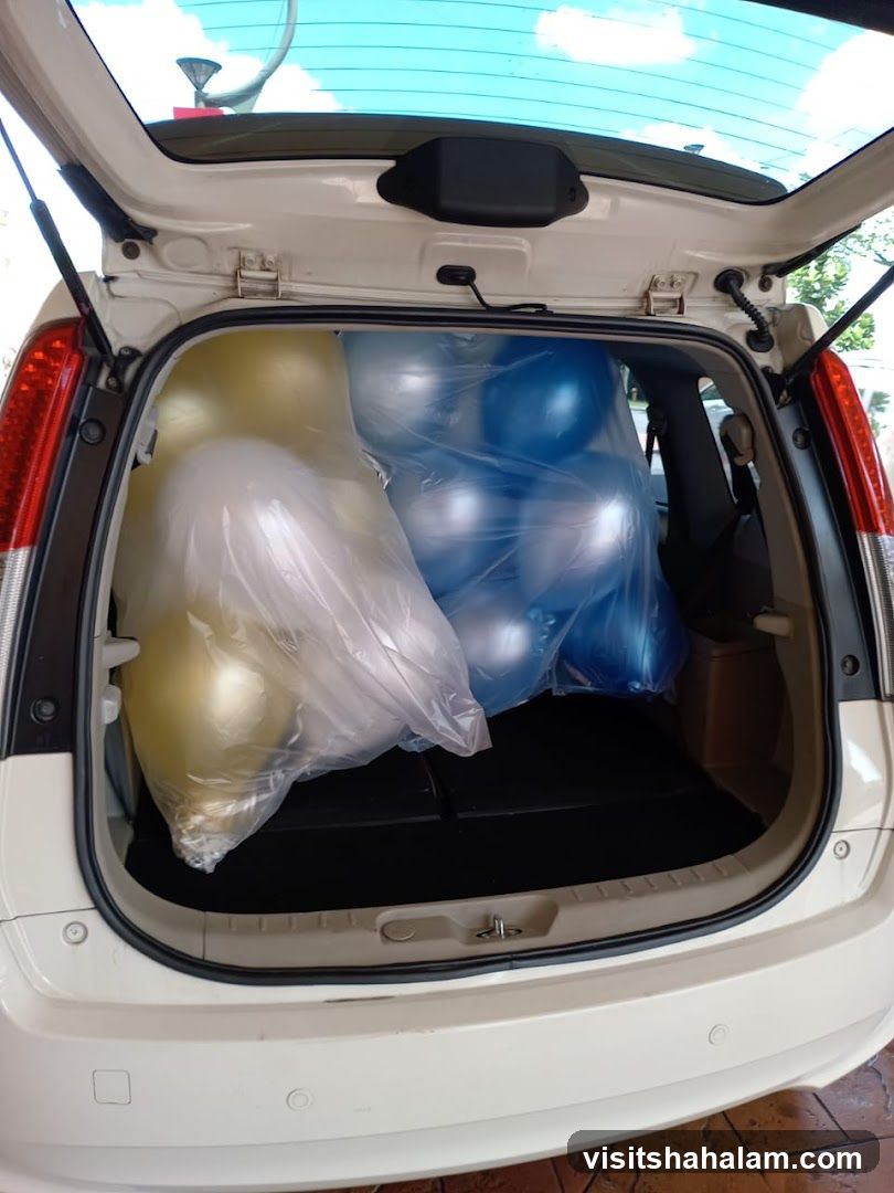 Balloons in Car Trunk