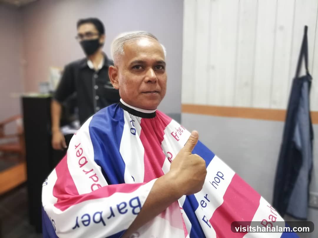 Man in Barber Cape