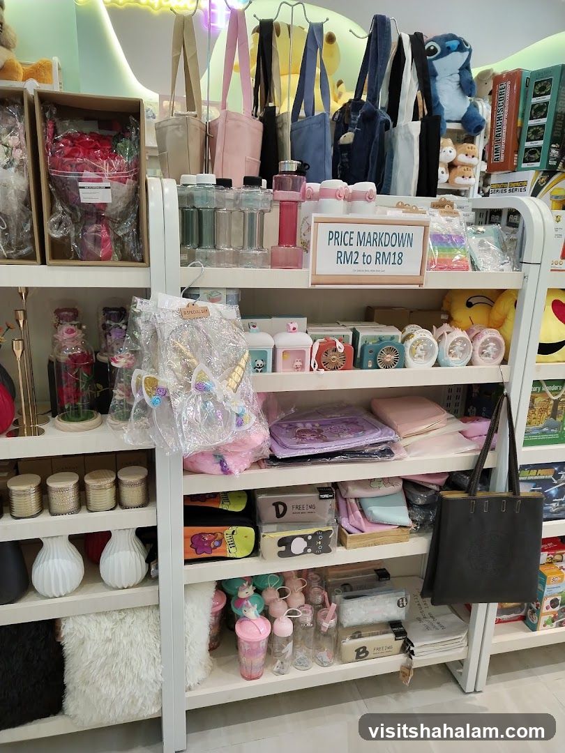 Store Shelves with Various Items