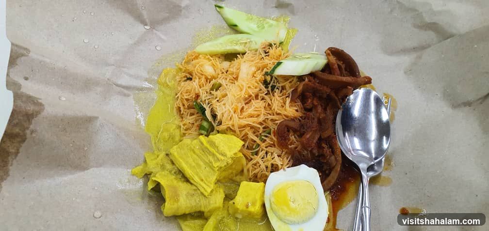 Nasi Lemak with various side dishes