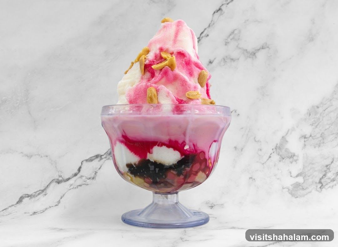 Dessert with Ice Cream and Syrup