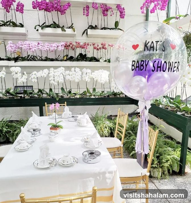 Baby Shower Setup with Orchids