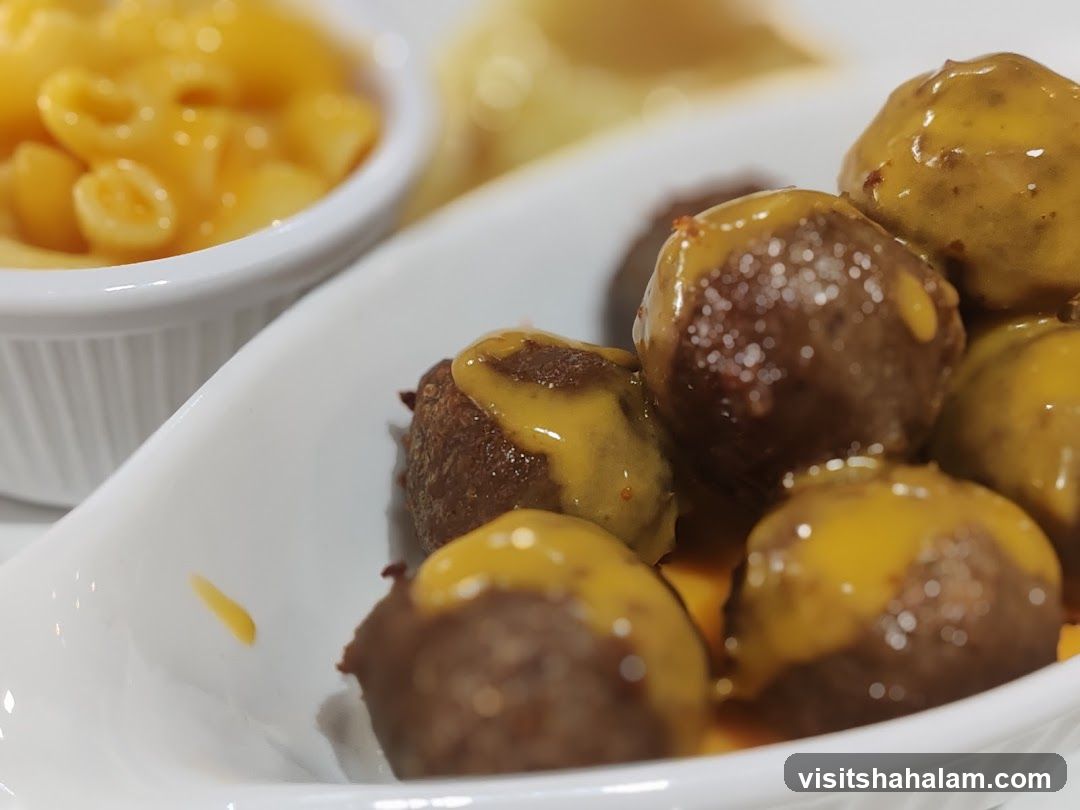 Meatballs with Cheese Sauce and Macaroni