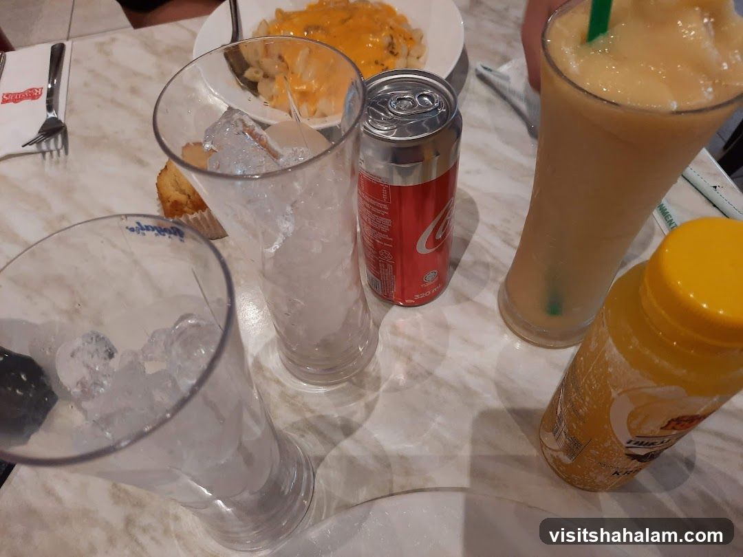 Table with drinks and food