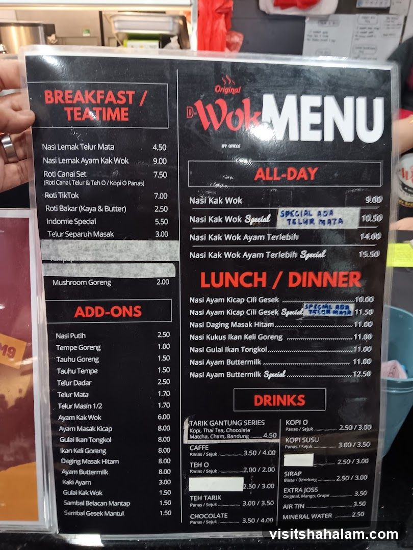 D' Wok MENU