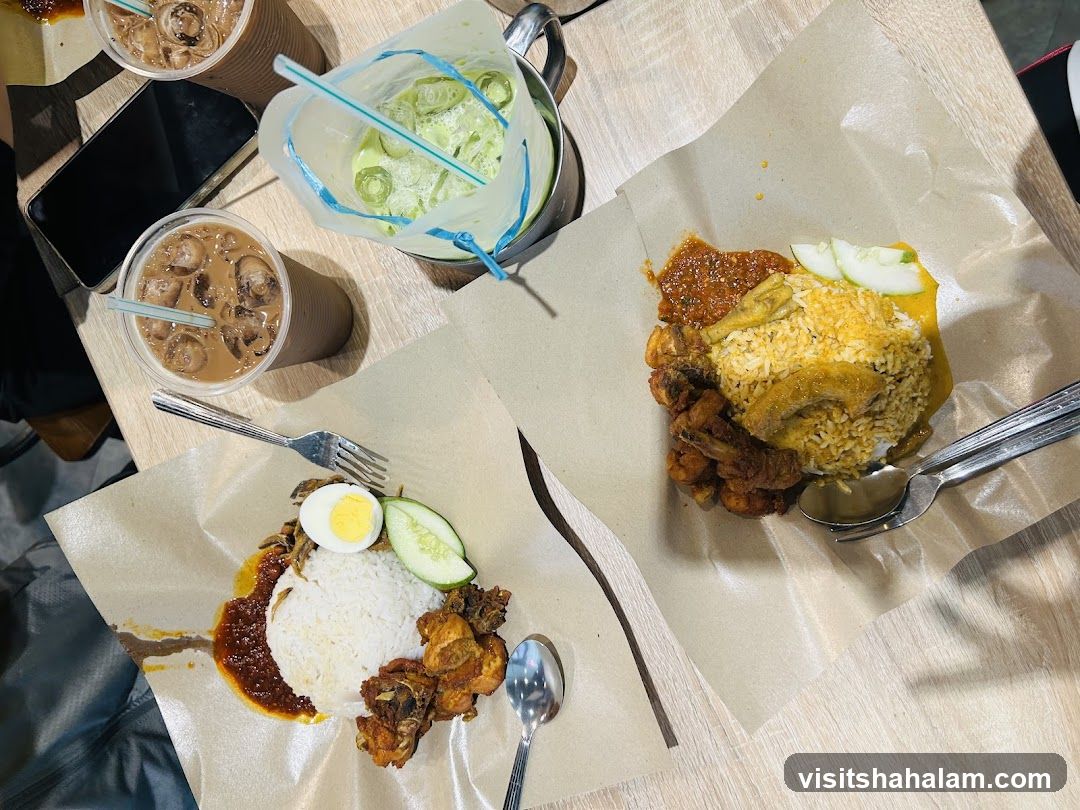 Nasi Lemak and Drinks