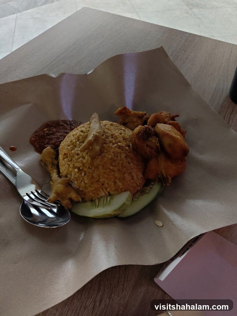 Nasi Lemak with Fried Chicken