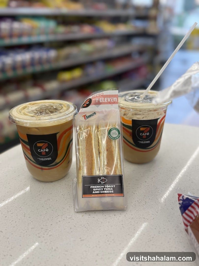 7-Eleven Cafe Drinks and Sandwich