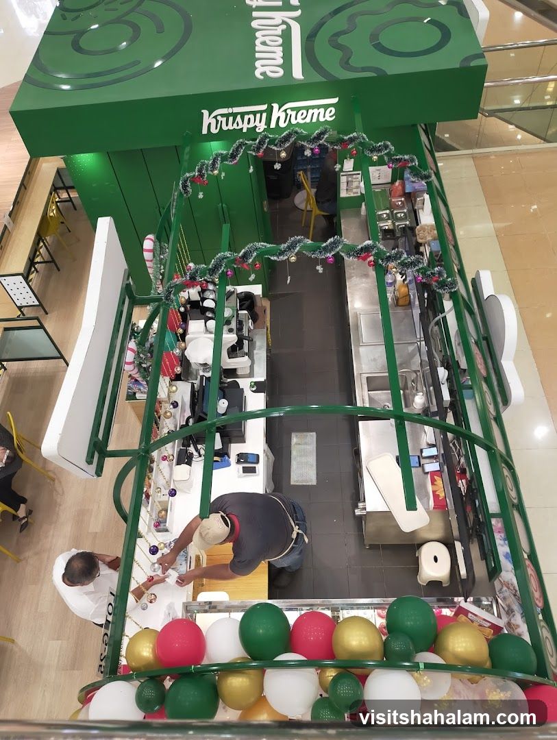 Krispy Kreme Storefront Decorated for Holidays