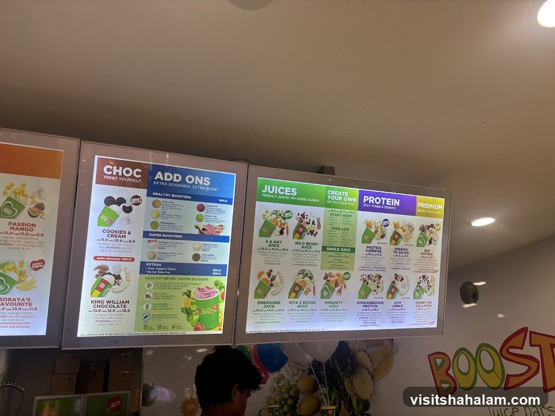 Boost Juice Menu