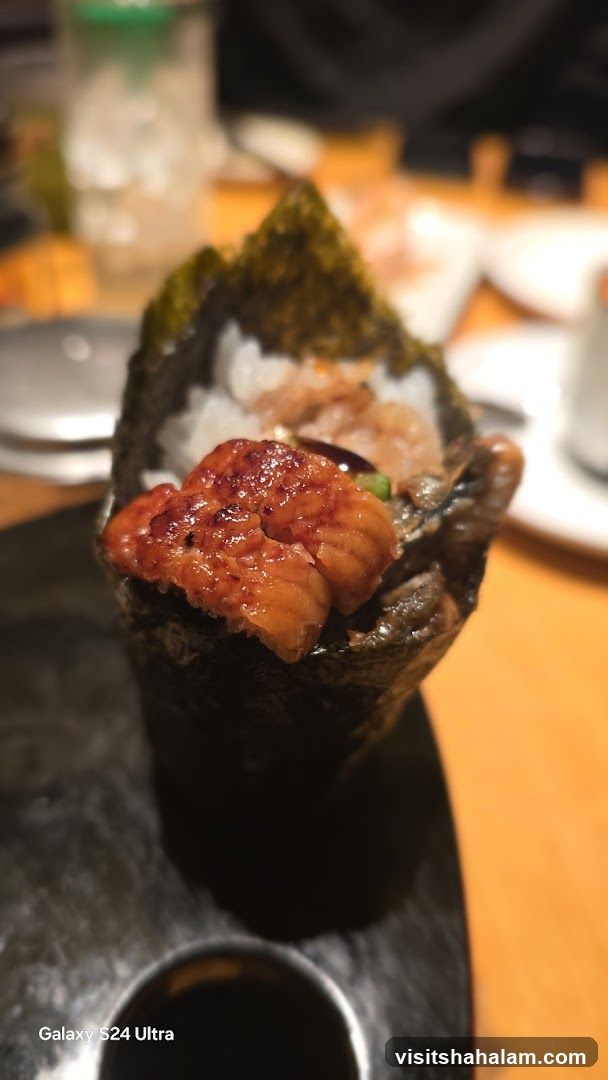 Close-up of a Hand Roll Sushi