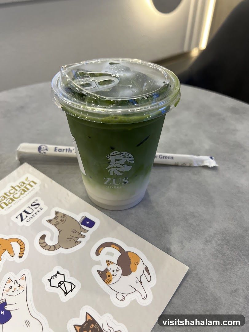 Iced Matcha Latte with Stickers