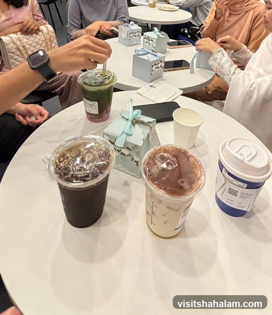 Table with drinks and gifts