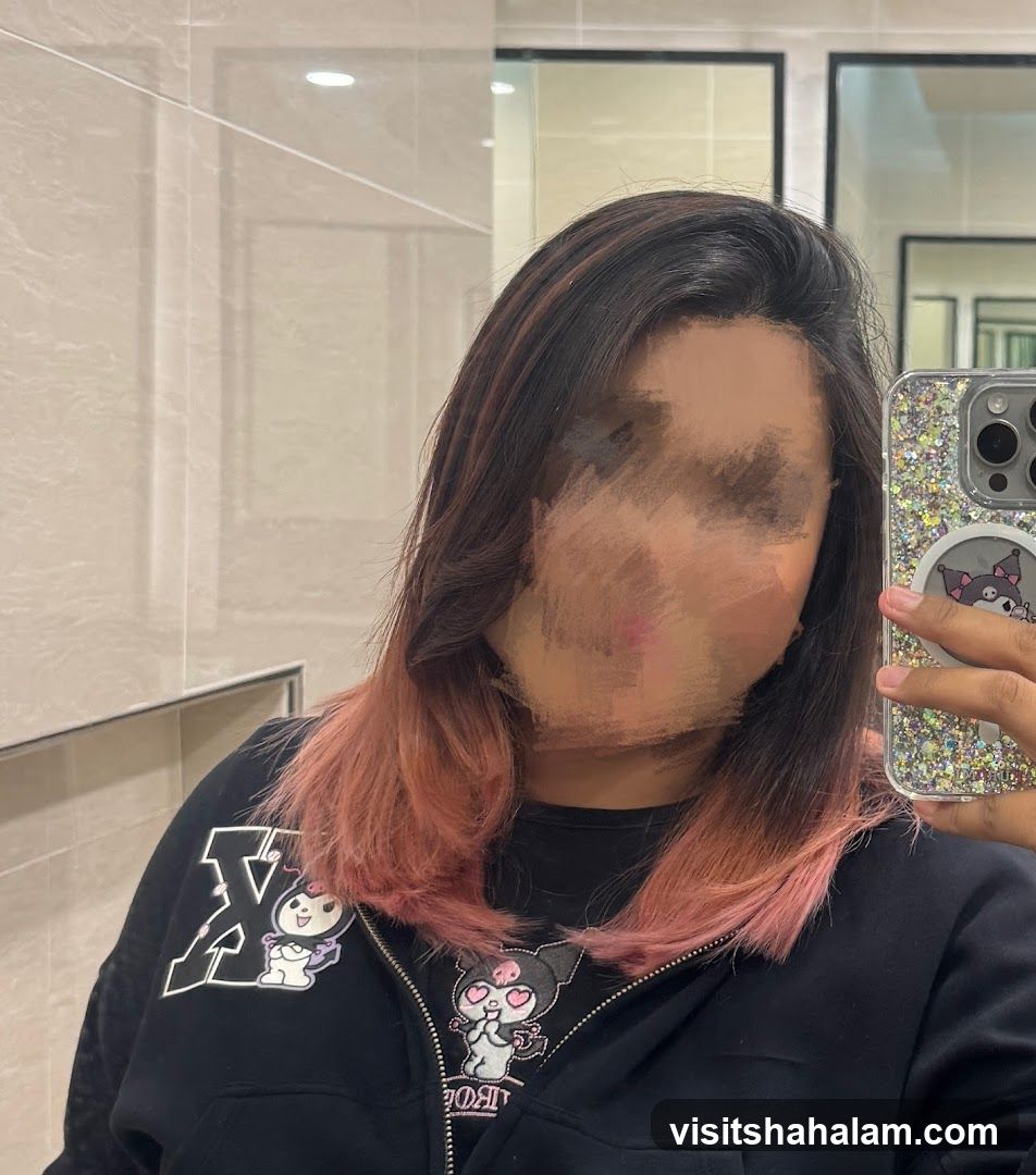 Woman with Ombre Hair and Character Hoodie