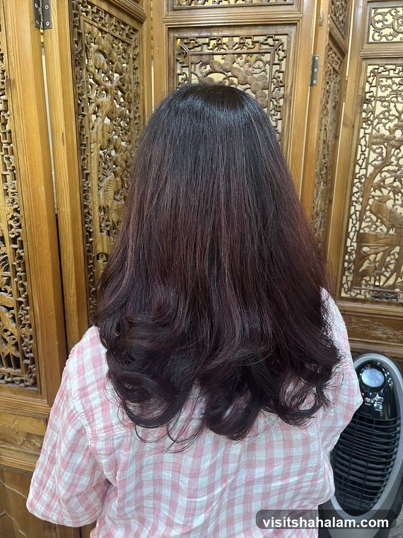 Woman with styled dark hair