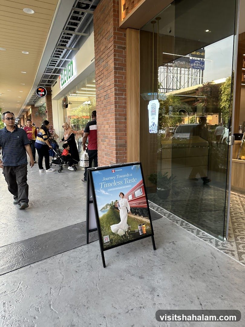 Promotional A-frame sign outside a store