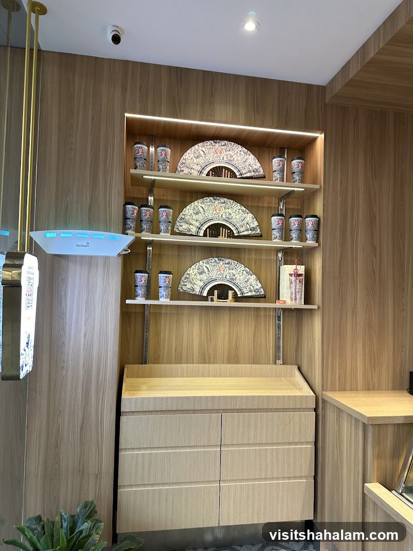 Display shelves with merchandise
