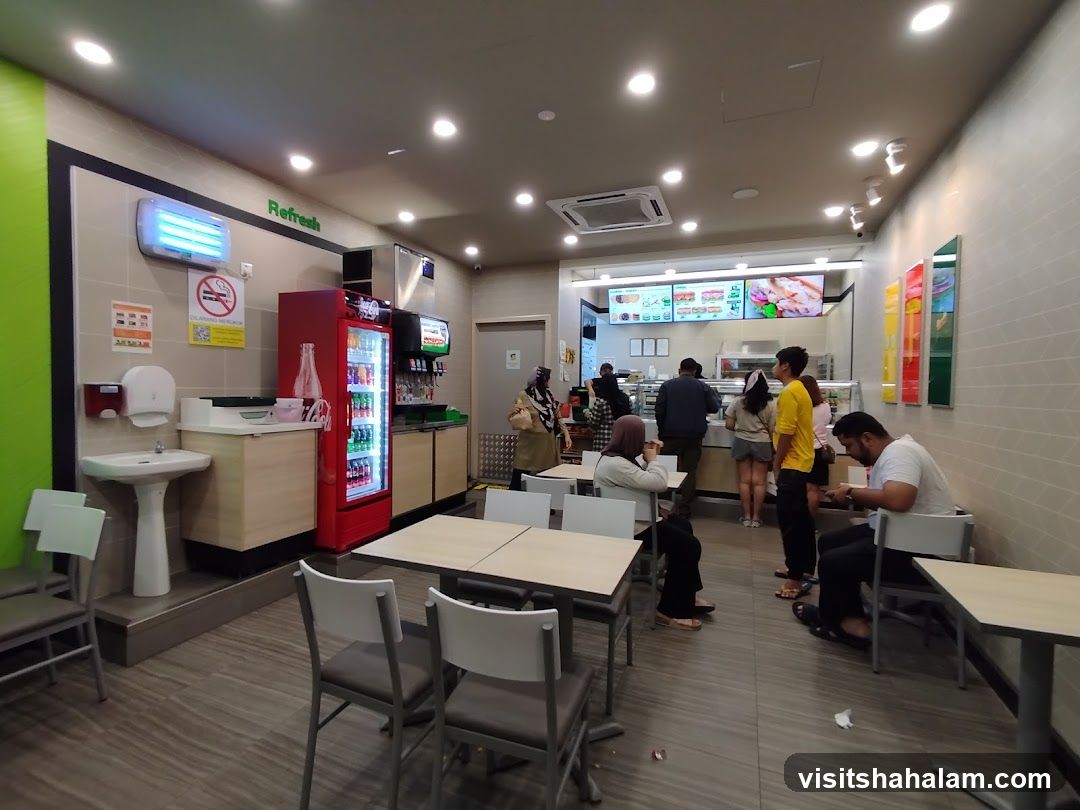 Interior of a fast-food restaurant
