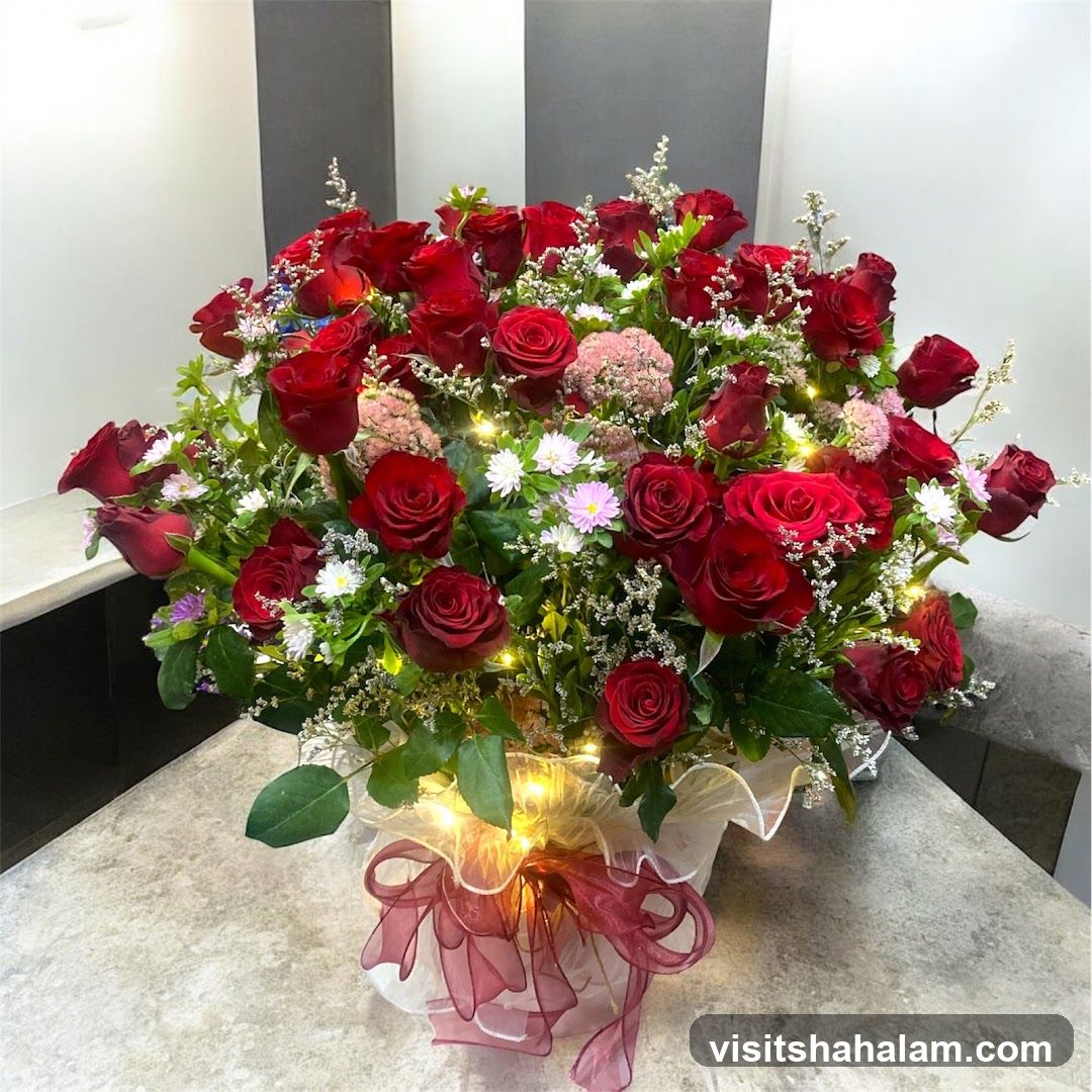 Large bouquet of red roses
