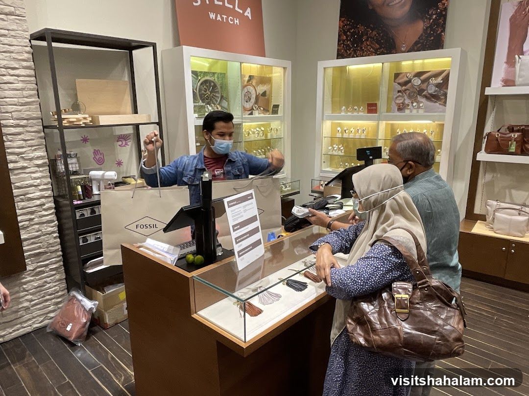 Customers at a Fossil Store