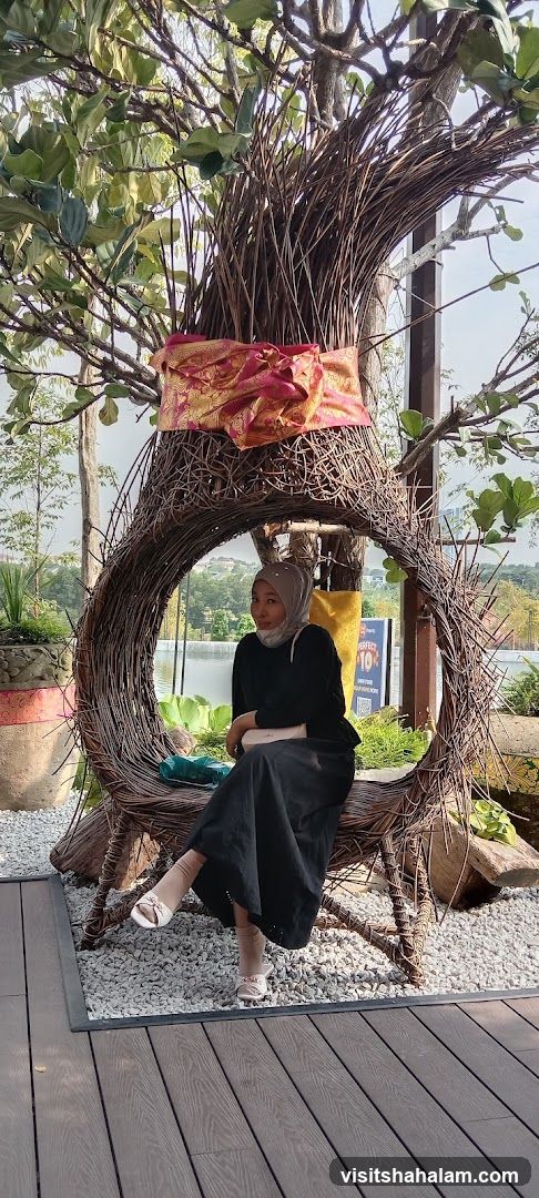Woman Sitting in a Woven Chair