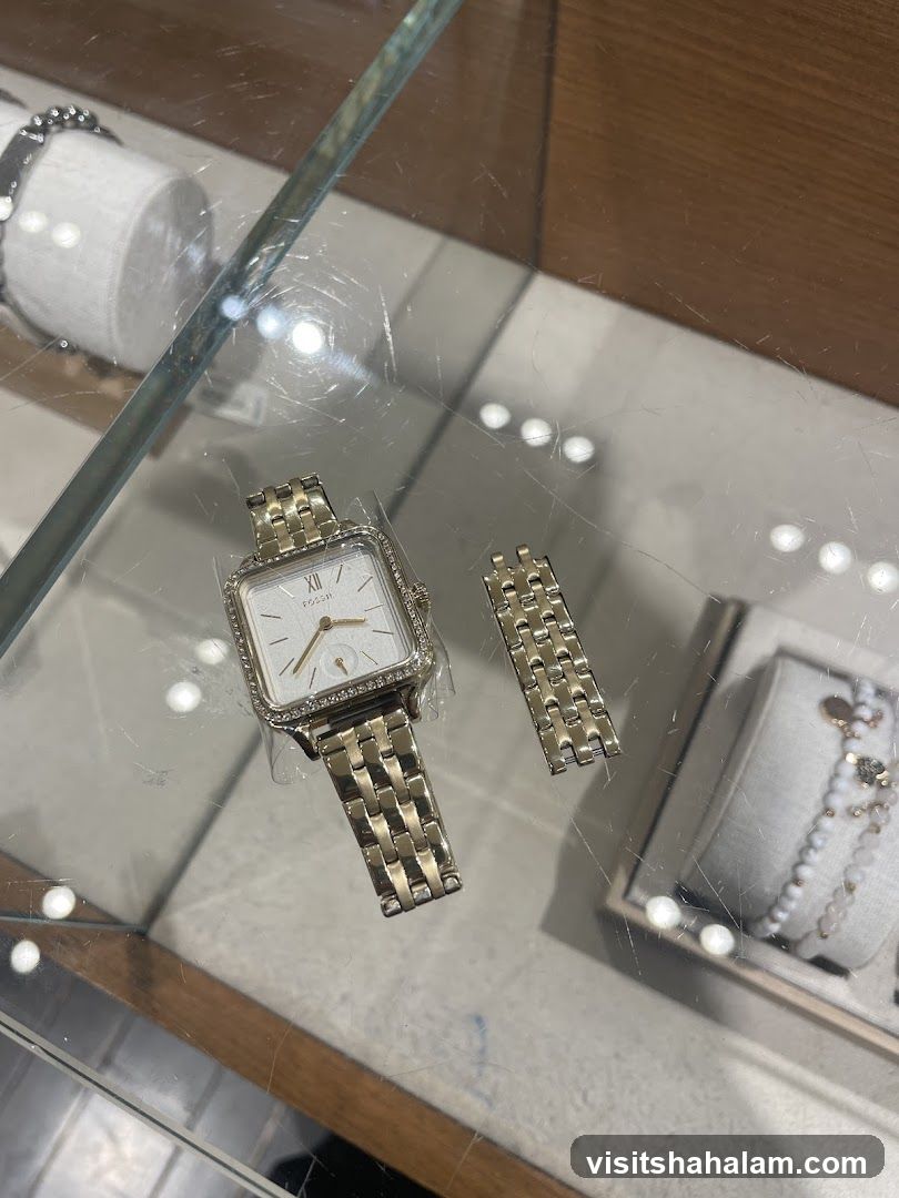 Gold Watch and Bracelet Display