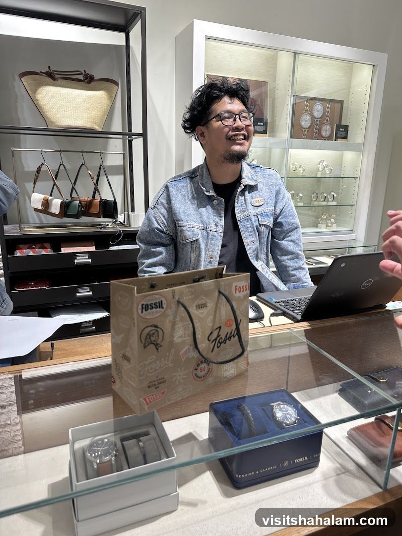 Sales associate at a Fossil store