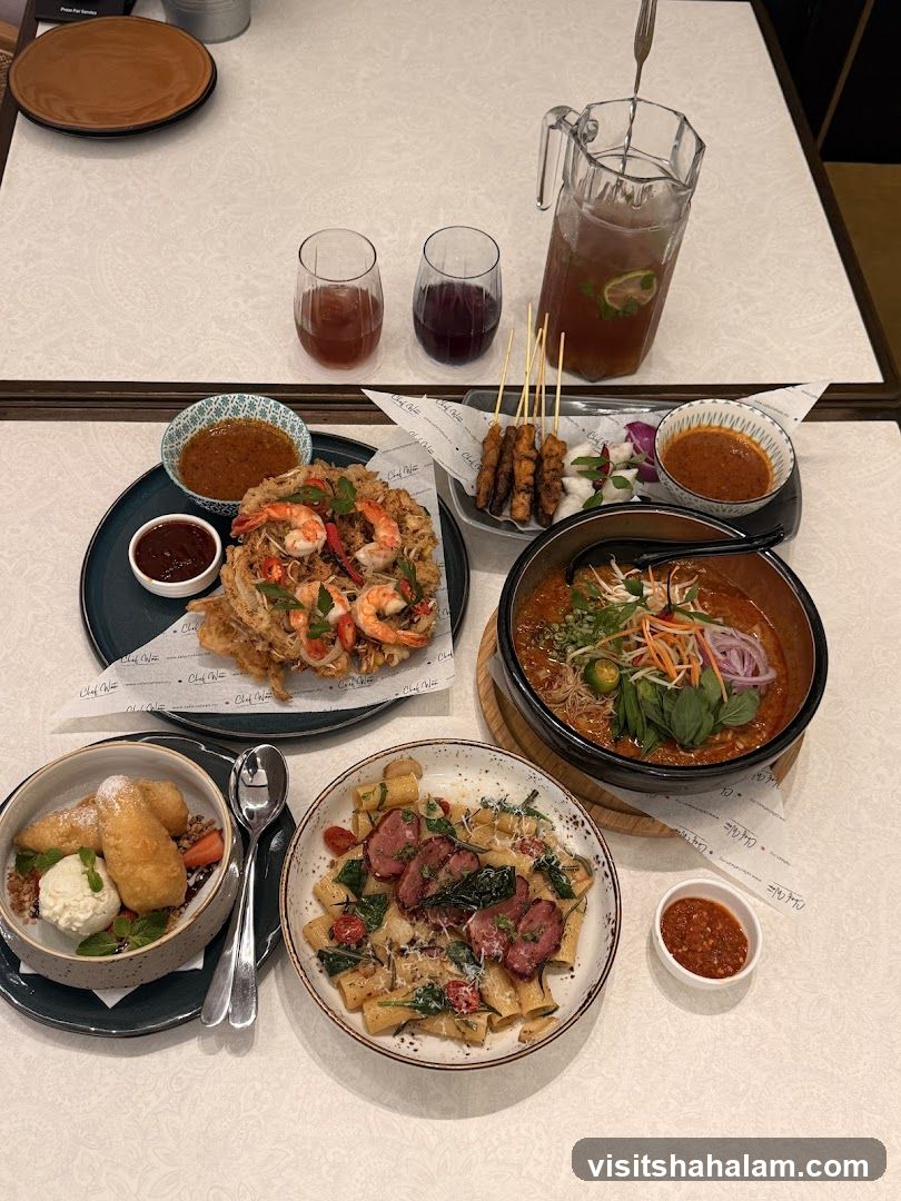 Assortment of Dishes and Drinks