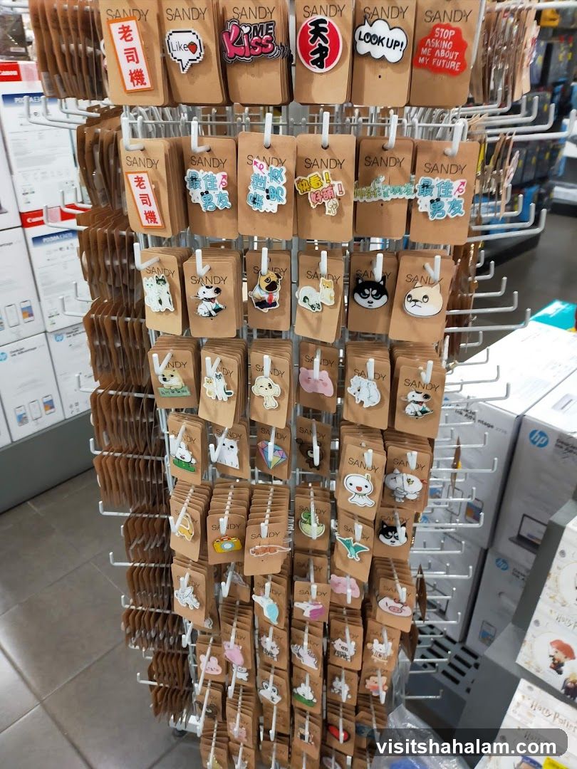 Display of novelty pins