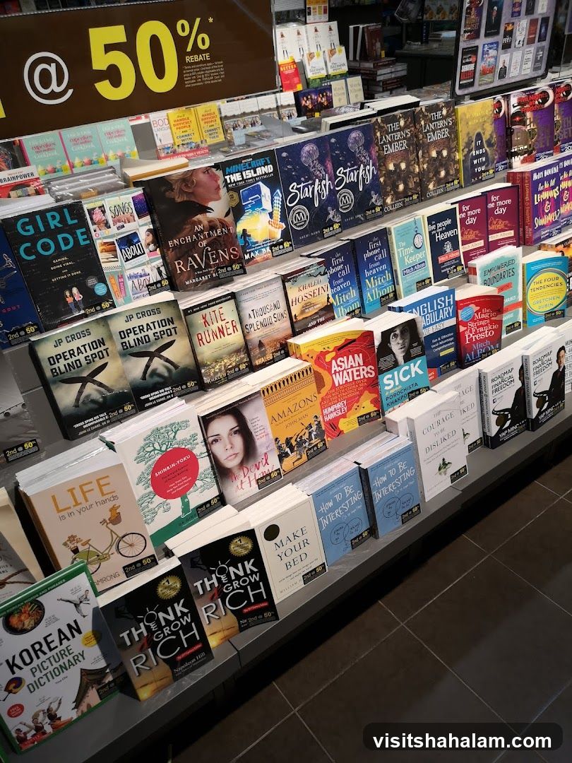 Bookstore Display with Sale Signage