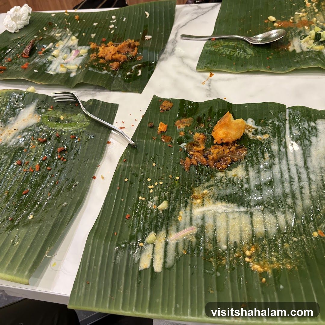 Leftover Food on Banana Leaves