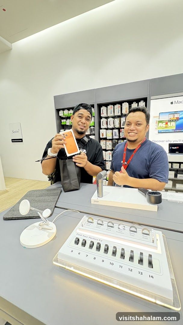 Customers in electronics store