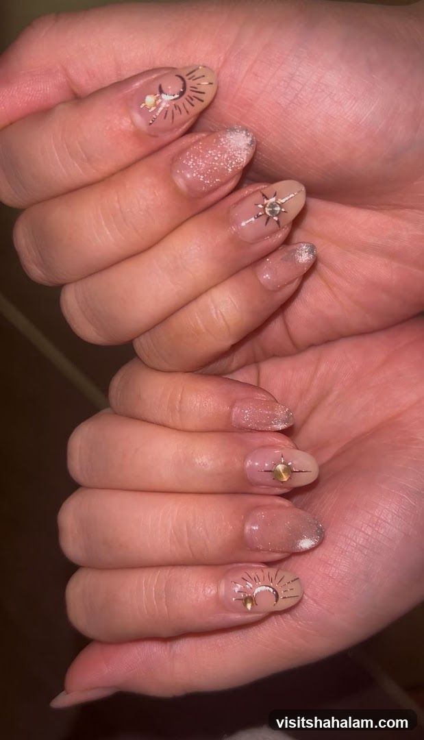 Celestial Themed Nails